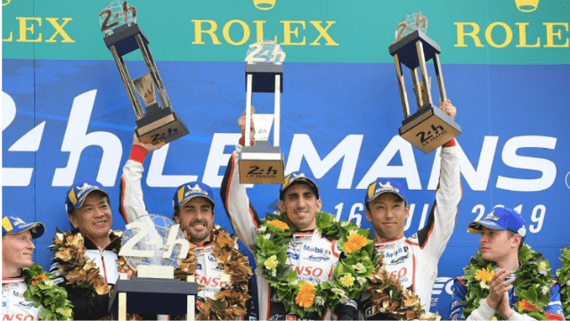 Le Mans F1 Drivers wining